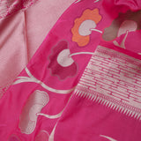 Hot Pink Banarasi Silk Saree With Floral Design