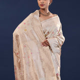 Dusty Grey Banarasi Saree With Meenakari Design