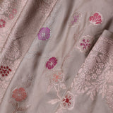 Dusty Grey Banarasi Saree With Meenakari Design