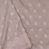 Dusty Grey Banarasi Saree With Meenakari Design