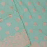 Turquoise Green Banarasi Silk Saree With Meenakari Design