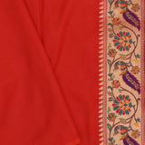 Soft Pink Paithani Tissue Saree With Contrast Border