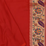 Almond Beige Paithani Tissue Saree With Contrast Border