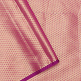 Dark Peach Kanjivaram Tissue Saree With Contrast Border