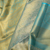 Blue Kanjivaram Tissue Saree With Brocade