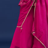 Deep Bright Pink Chiffon Banarsi Buttis Sharara Set