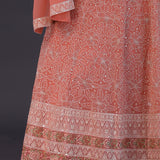 Peach Pink Chiffon Georgette Embroidered Anarkali Set