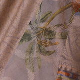 Grey Tissue Banarasi Saree With Human Figures