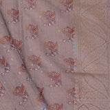 Grey Tissue Banarasi Saree With Human Figures