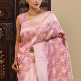 Pink Banarasi Silk Rangkat Saree