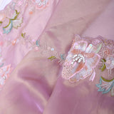 Soft Pink Soft Tissue Georgette Saree With Sequins Work