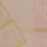 Dark Cream Tissue Banarasi Saree With Gold Zari