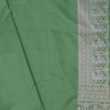 Pastel Mint Green Banarasi Silk Saree With Meenakari Jaal