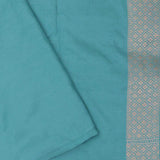 Medium Turquoise Banarasi Silk Saree With Floral Jaal