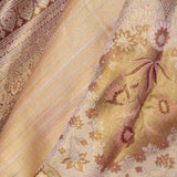 Golden Kanjivaram Silk Saree With Stripes