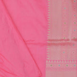 Watermelon Pink Banarasi Silk Saree With Meenakari Design