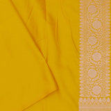 Cyber Yellow Banarasi Silk Saree With Meenakari Design