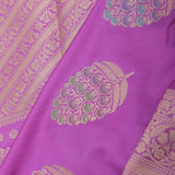Orchid Purple Banarasi Silk Saree With Meenakari Butti'S