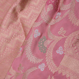 Dusty Pink Banarasi Silk Saree With Scallop Design