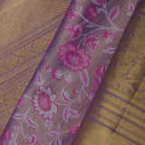 Amethyst Purple Kanjivaram Tissue Saree With Floral Jaal