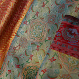 Mint Green Kanjivaram Tissue Saree With Motifs