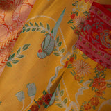 Mustard Yellow Kanjivaram Tissue Saree With Avian Design
