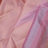 Peach Kanjivaram Silk Saree With Temple Border