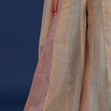 Pastel Beige Organza Crush Indo Western Choli Set