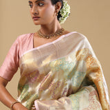Dull Gold Kanjivaram Tissue Saree With Rangkat Pattern
