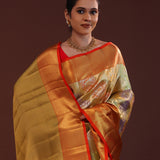 Golden Kanjivaram Tissue Saree With Rangkat Pattern
