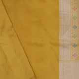 Yellow Banarasi Silk Saree With Meenakari Design