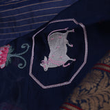 Deep Ocean Soft Chanderi Silk Saree With Embroidery Work