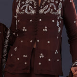 Dark Brown Satin Crepe Indowestern Set