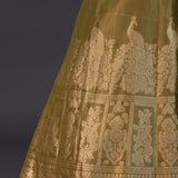 Mehendi Green Tissue Banarasi Embroidered Lehenga Set