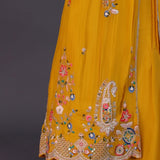 Mustard Yellow Chinon Georgette Embroidered Anarkali Set