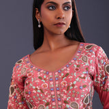 Amaranth Pink Chinon Silk Thread Work Gharara Set