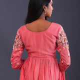 Amaranth Pink Chinon Silk Thread Work Gharara Set