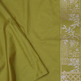 Mehendi Green Banarasi Silk Saree With Dual Tone Zari