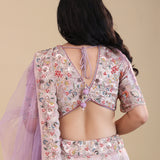 Lilac Organza Tissue Lehenga Set