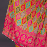 Bright Pink Chinon Silk Printed Lehenga Set