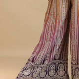 Fawn Orange Chinon Silk Peplum Set