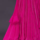 Fuchsia Pink Chinon Georgette Embroidered Lehenga Set