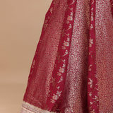 Red Banarasi Silk Anarkali Set