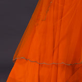 Bright Orange Tissue Organza Embroidered Lehenga Set