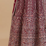 Merlot Red Georgette Lehenga Set