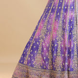 Purple Chinon Silk Lehenga Set