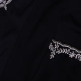Black Solid Satin Saree