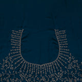 Dark Pine Green Solid Satin Saree