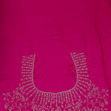 Hot Pink Crepe Saree With Scallop Border
