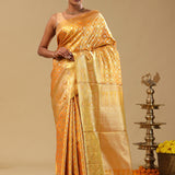 Golden Kanjivaram Tissue Saree With Rangat Design